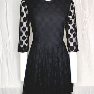 H&M polka dot overlay dress EUC